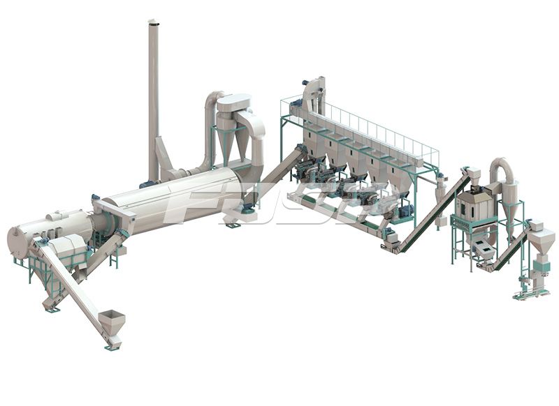 Linha de produção de granulação de biomassa de resíduos de palma como de 4-6 ton