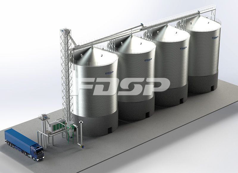 Projeto de silo de aço de soja 4-2000T da indústria de petróleo