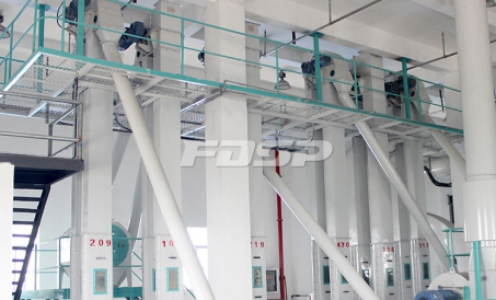 Como o elevador de canecas ajusta o desvio da correia?