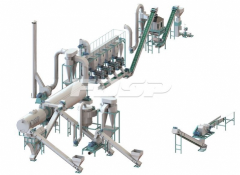 linha de produção de granulação de modelos de construção de 3-5 toneladas por ho