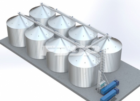 Projeto de silo de aço de soja 8-4000T da indústria de grãos